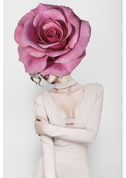 Canvas Çiçek Kadın 31 Sayılarla Boyama Seti Kasnaklı