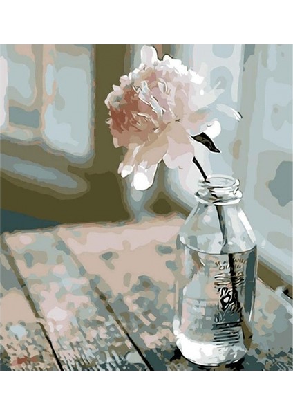 Canvas Duru Çiçek 2 Sayılarla Boyama Seti Kasnaklı