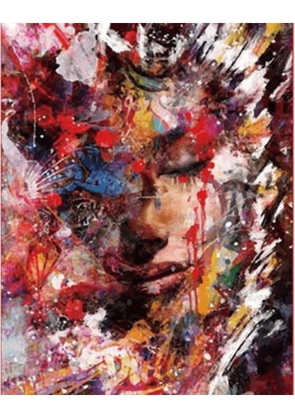 Canvas Renk Kraliçesi Sayılarla Boyama Seti Kasnaklı