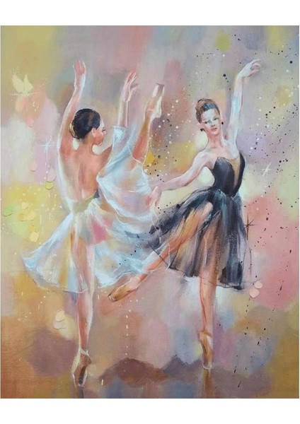 Canvas Renklerin Dansı Sayılarla Boyama Seti Kasnaklı