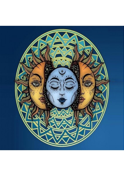 Canvas Günes Tutulması ve Ay Sayılarla Boyama Seti Kasnaklı