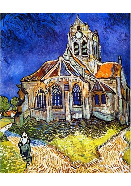 Canvas Van Gogh Auvers'deki Kilise Sayılarla Boyama Seti Kasnaklı
