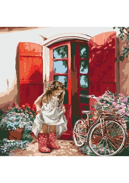 Canvas Güzel Kızın Hikayesi Sayılarla Boyama Seti Kasnaklı