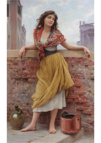 Canvas Köylü Güzeli Sayılarla Boyama Seti Kasnaklı