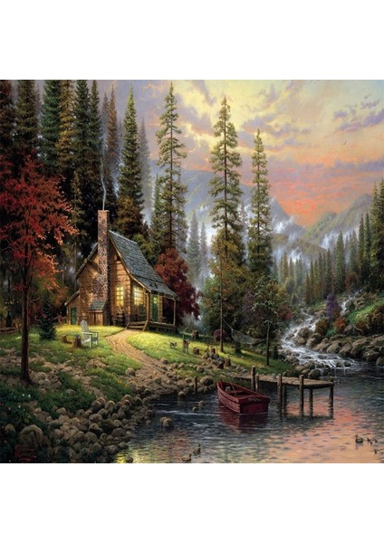 Canvas Ormanda Yasam Sayılarla Boyama Seti Kasnaklı