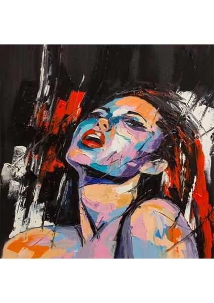 Canvas Sehvetli Kadın 2 Sayılarla Boyama Seti Kasnaklı