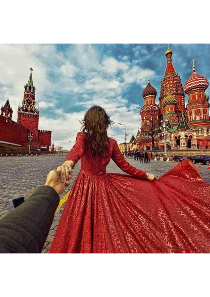 Canvas Kızıl Meydan Boyama Seti Kasnaklı