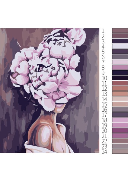 Canvas Kadının Adı Huzur 3 Sayılarla Boyama Seti Kasnaklı