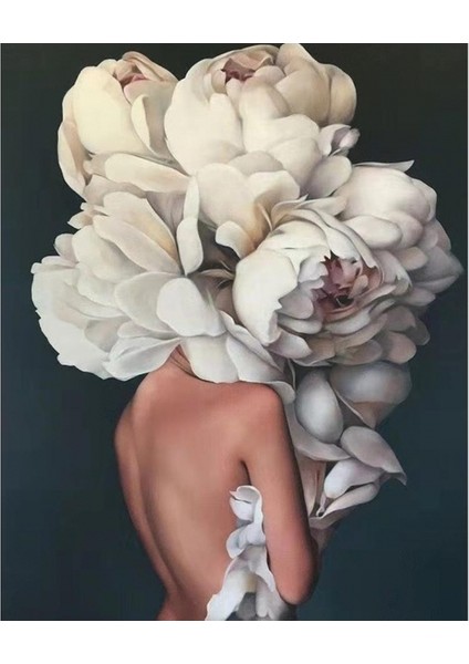 Canvas Çiçek Kadın 29 Sayılarla Boyama Seti Kasnaklı