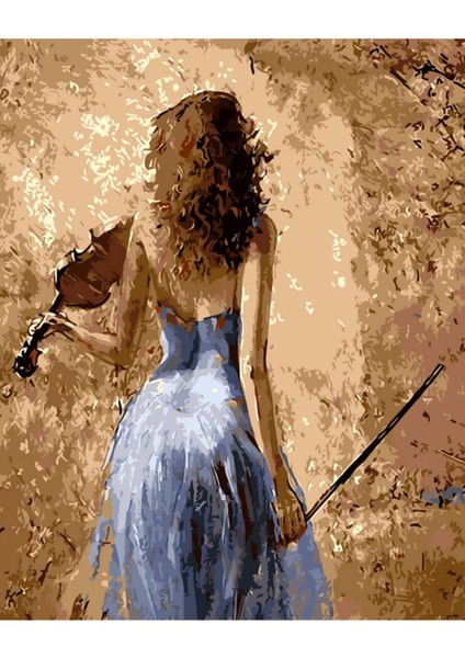 Canvas Kızıl Kemancı Sayılarla Boyama Seti Kasnaklı