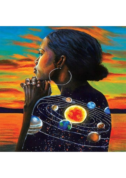 Canvas Kadındaki Saklı Evren Sayılarla Boyama Seti Kasnaklı