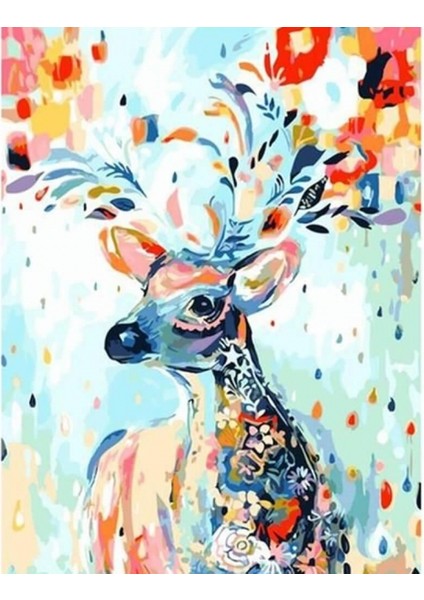 Canvas Mucize Geyik Sayılarla Boyama Seti Kasnaklı