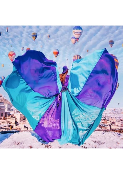 Canvas Uçusan Elbise Sayılarla Boyama Seti Kasnaklı