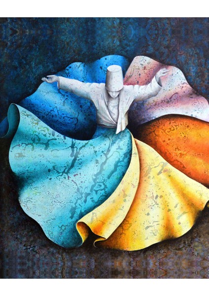 Canvas Özden Öze Mevlana Sayılarla Boyama Seti Kasnaklı