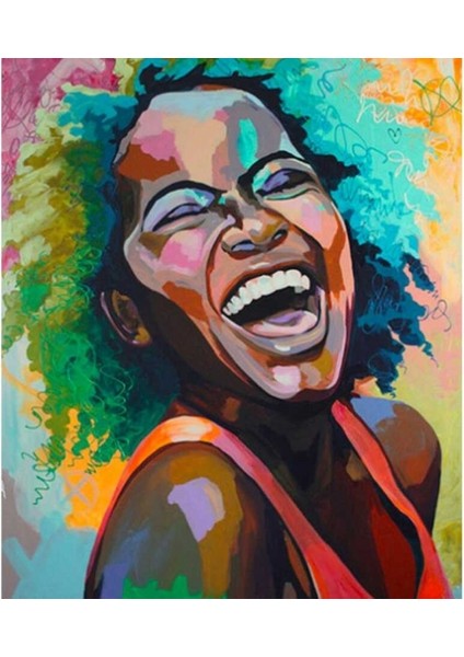 Canvas Afrika Kahkası Sayılarla Boyama Seti Kasnaklı