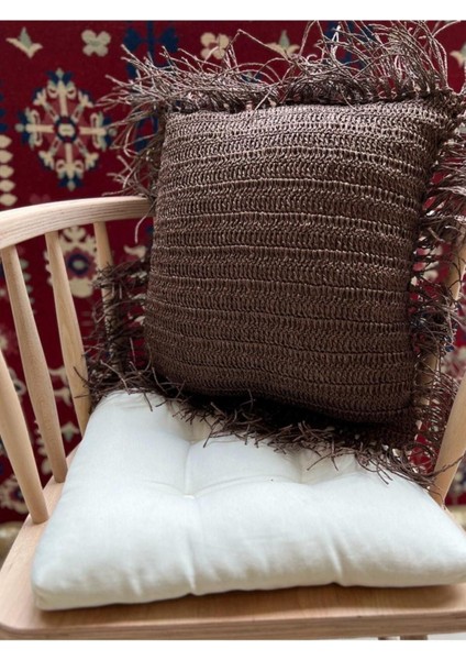 Kahverengi Rafya Ip Kırlent (Çift Tarafı Örgü) indirimleri