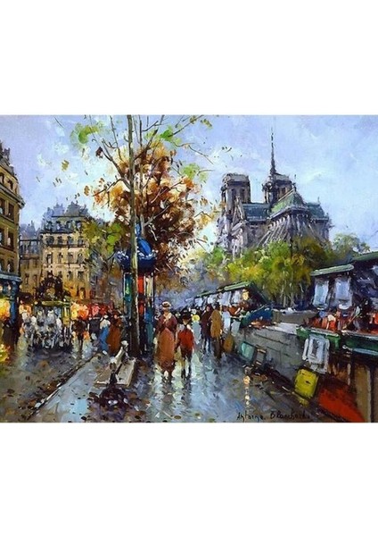 Canvas Notre Dame Sayılarla Boyama Seti Kasnaklı