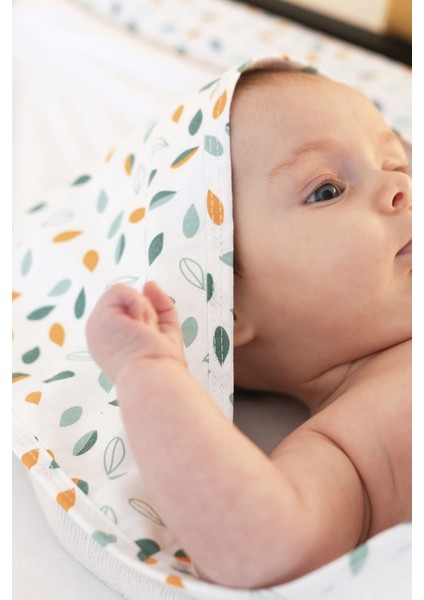 Yaprak Desenli %100 Pamuk Beyaz Bebek Banyo Havlusu Kundak Havlu 70X70CM fiyatları
