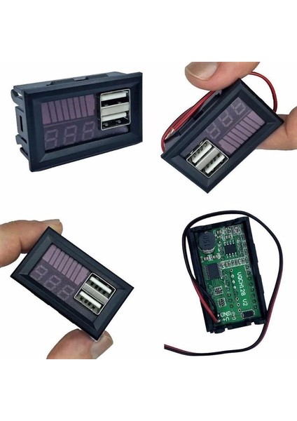 Dc 12VOLT Dijital Voltmetre 2xusb Çıkışlı Akü Göstergeli