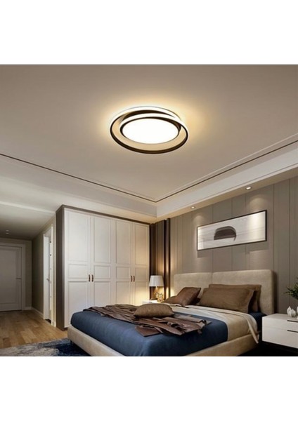 Siyah Ø60CM, 4000k Işık, Kumandalı, Halka Davul Avize, Plafonyer, Modern Aydınlatma, Dekoratif Işık fiyatları