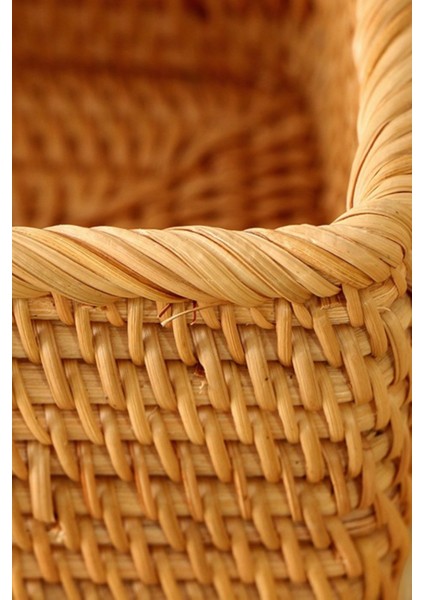 Dekoratif Doğal Rattan Saklama Kutusu Çok Amaçlı Düzenleyici Mutfak Banyo Oda Organizer 25CM Ocean Point modelleri