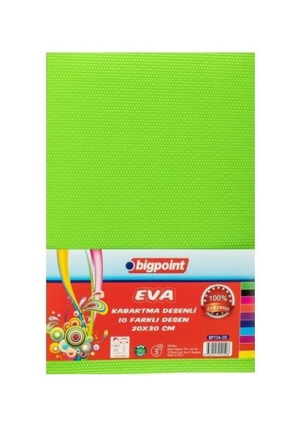 Kabartma Desenli Eva 20X30CM Karışık 10 Renk x 6 Adet