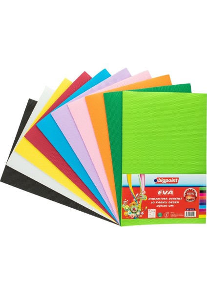 Kabartma Desenli Eva 20X30CM Karışık 10 Renk x 6 Adet