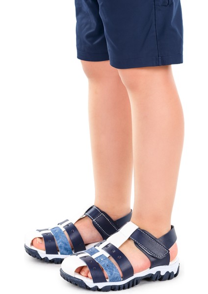 Kiko Kids Erkek Çocuk Sandalet Arz 2356 Lacivert - Mavi