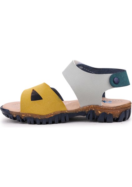 Kiko Kids Erkek Çocuk Sandalet Arz 2362 Petrol - Sarı