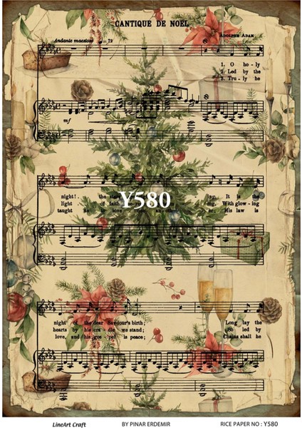 Y580 Kış, Geyik, Kar Manzarası Desenli Pirinç Dekopaj 30X42