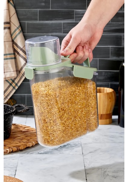 1,8 Lt Contalı Erzak Saklama Kabı | Ölçekli Saklama Kabı | Erzak Kabi | Erzak Saklama Kabı | Saklama Kabı Plastik | Şeffaf Saklama Kabı | Bakliyat Organizer