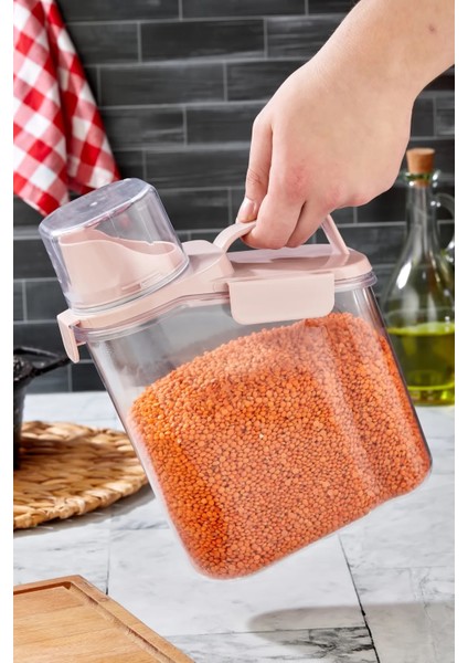 1,8 Lt Contalı Erzak Saklama Kabı | Ölçekli Saklama Kabı | Erzak Kabi | Erzak Saklama Kabı | Saklama Kabı Plastik | Şeffaf Saklama Kabı | Bakliyat Organizer indirimleri
