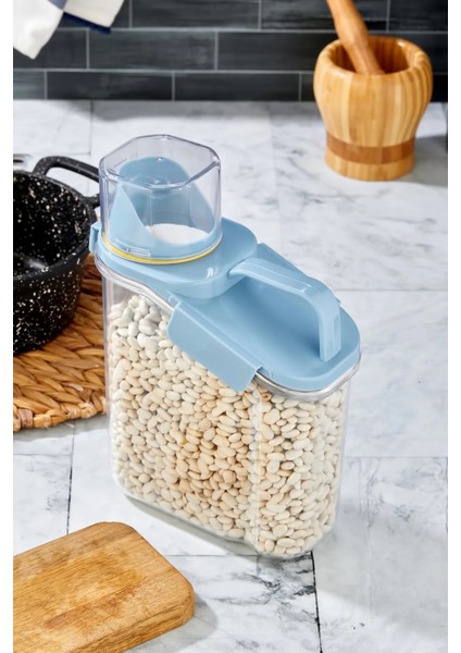 1,8 Lt Contalı Erzak Saklama Kabı | Ölçekli Saklama Kabı | Erzak Kabi | Erzak Saklama Kabı | Saklama Kabı Plastik | Şeffaf Saklama Kabı | Bakliyat Organizer