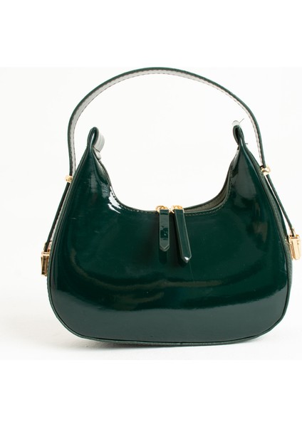 Kadın Rugan Baget Cherry Bag Özel Askı Detaylı Kol Çanta
