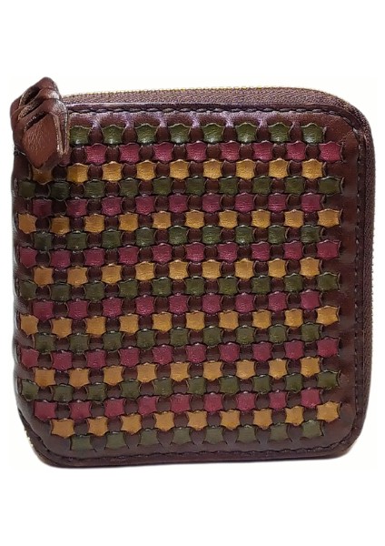 Kadın Fermuarlı El Yapımı Bozuk ve Banknot Bölmeli Küçük Cüzdan (Cot) 40037