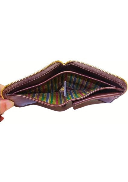 Kadın Fermuarlı El Yapımı Bozuk ve Banknot Bölmeli Küçük Cüzdan (Cot) 40037 fırsatları