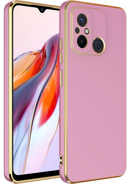 Xiaomi Redmi 12C Kılıf Zore Kenarı Gold Renk Silikon Bark Kapak