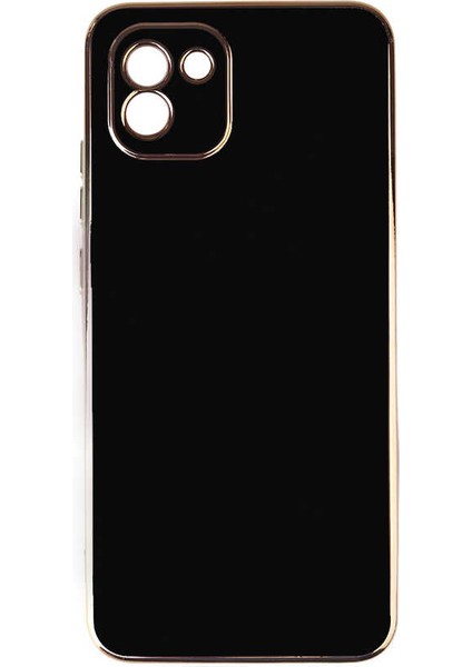 Samsung Galaxy A03 Kılıf Zore Kenarı Gold Renk Silikon Bark Kapak