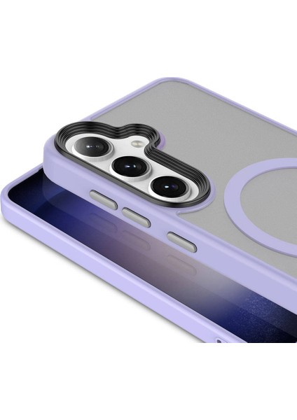 Samsung Galaxy S24 Plus Kılıf Sert Pc Arka Yüzey Wireless Şarj Özellikli Zore Flet Magsafe Kapak