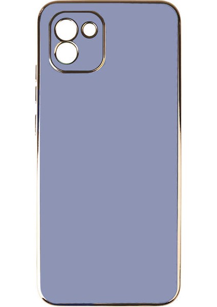 Samsung Galaxy A03 Kılıf Zore Kenarı Gold Renk Silikon Bark Kapak