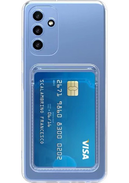 Samsung Galaxy A54 Kılıf Kartlıklı Şeffaf Zore Setra Clear Silikon Kapak