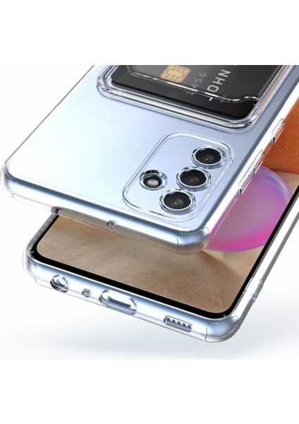 Samsung Galaxy A54 Kılıf Kartlıklı Şeffaf Zore Setra Clear Silikon Kapak