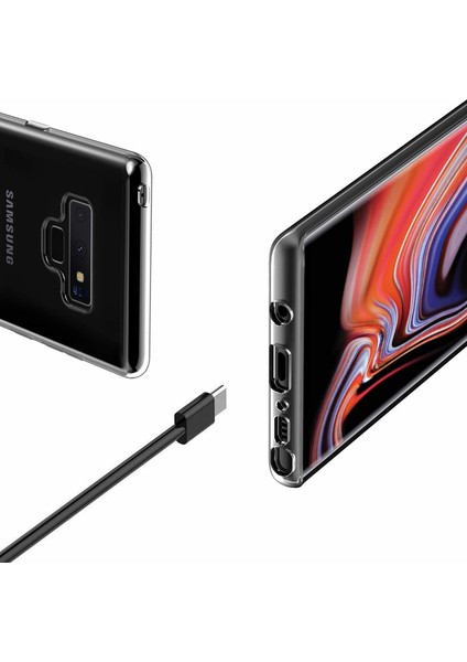 Samsung Galaxy Note 9 Kılıf Zore Şeffaf Süper Silikon Kapak