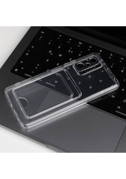 Xiaomi Redmi Note 10 Pro Kılıf Kartlıklı Şeffaf Zore Setra Clear Silikon Kapak