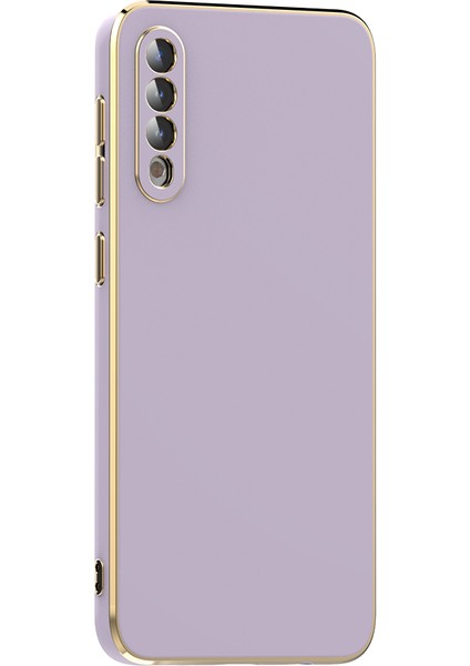 Samsung Galaxy A50 Kılıf Zore Kenarı Gold Renk Silikon Bark Kapak