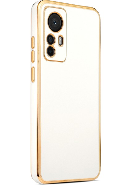 Xiaomi Mi 12T Kılıf Zore Kenarı Gold Renk Silikon Bark Kapak