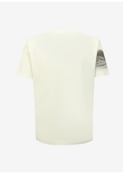 Kırık Beyaz Erkek Bisiklet Yaka Baskılı T-Shirt D4SM-TST3249 fiyatları