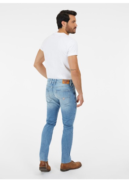 Normal Bel Normal Mavi Erkek Denim Pantolon M4RAS2D58M3R8TE_SLIM Tapered - Eco