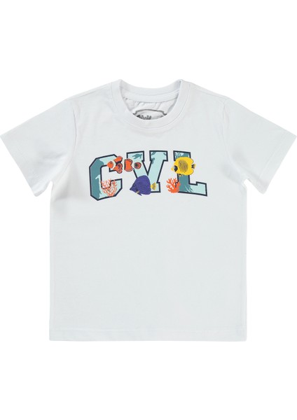 Erkek Çocuk T-Shirt 2-5 Yaş Beyaz