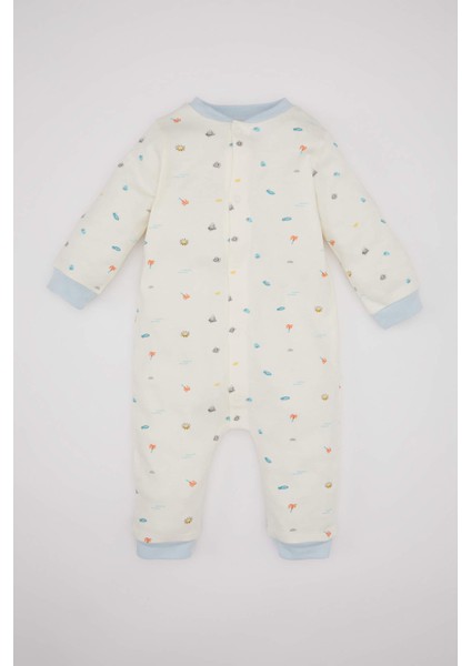 Erkek Bebek Yeni Doğan Desenli Uzun Kollu Tulum C1538A524SM